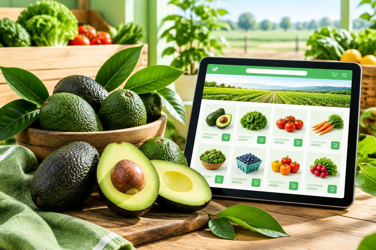 Fresh avocados and an online farm storefront concept